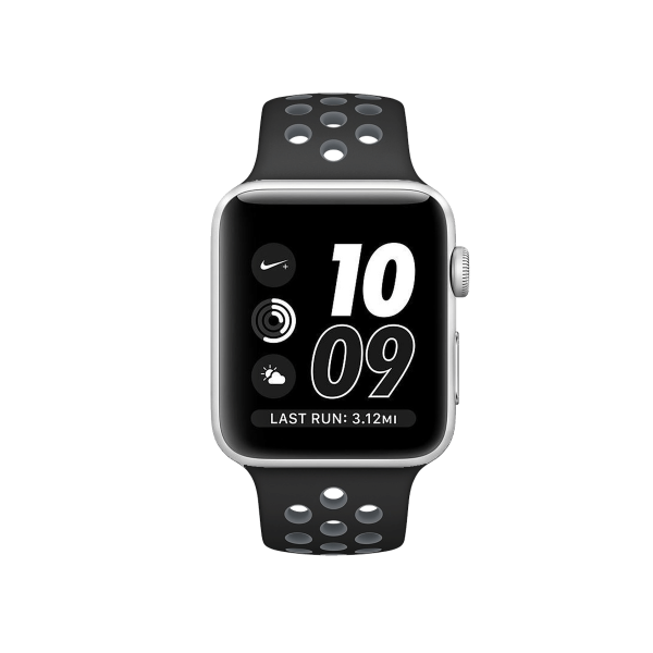 Refurbished Apple Watch Serie 2 | 38mm | Aluminium Silber | Schwarzes Sportarmband | Nike+ | GPS | WiFi