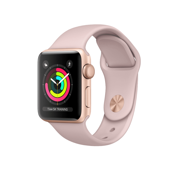 Apple Watch Serie 3 | 38mm | Aluminium Gold | Rosa Sportarmband | GPS | WiFi