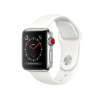 Refurbished Apple Watch Serie 3 | 38mm | Stainless Steel Silber | Weißes Sportarmband | GPS | WiFi + 4G