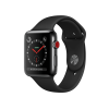 Refurbished Apple Watch Serie 3 | 42mm | Stainless Steel Schwarz | Schwarzes Sportarmband | GPS | WiFi + 4G
