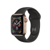 Apple Watch Series 4 | 40mm | Stainless Steel Case Goud | Zwart sportbandje | GPS | WiFi + 4G
