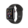 Refurbished Apple Watch Serie 4 | 40mm | Edelstahlgehäuse schwarz | Schwarzes Sportarmband | GPS | WLAN + 4G