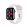 Refurbished Apple Watch Serie 4 | 44mm | Aluminium Spacegrau | Weißes Sportarmband | GPS | WiFi