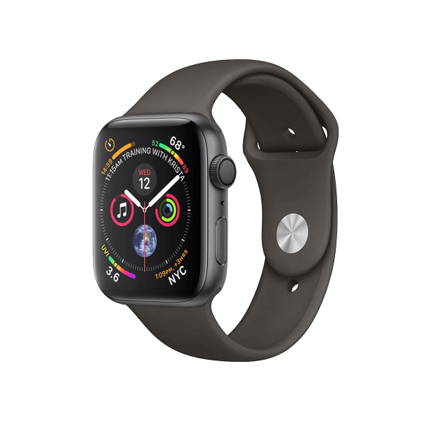 Refurbished Apple Watch Serie 4 | 44mm | Aluminium Spacegrau | Kakao Sportarmband | GPS | WiFi + 4G