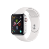 Refurbished Apple Watch Serie 4 | 44mm | Stainless Silber | Weißes Sportarmband | GPS | WiFi + 4G