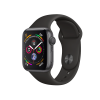 Refurbished Apple Watch Serie 4 | 44mm | Aluminium Spacegrau | Schwarzes Sportarmband | GPS | WiFi + 4G