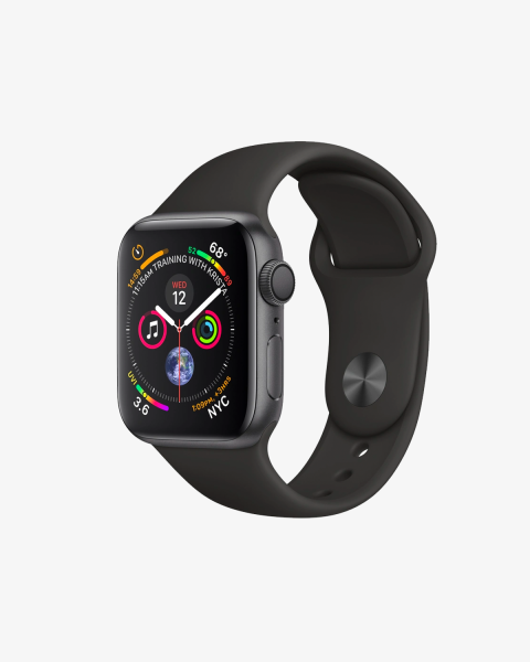 Refurbished Apple Watch Serie 4 | 40mm | Aluminium Spacegrau | Schwarzes Sportarmband | GPS | WiFi