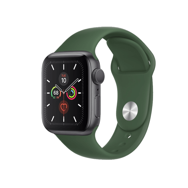 Refurbished Apple Watch Serie 5 | 40mm | Aluminium Spacegrau | Grüne Sportarmband | GPS | WiFi