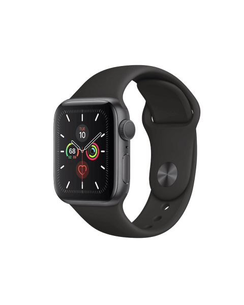 Refurbished Apple Watch Serie 5 | 40mm | Aluminium Spacegrau | Schwarzes Sportarmband | GPS | WiFi