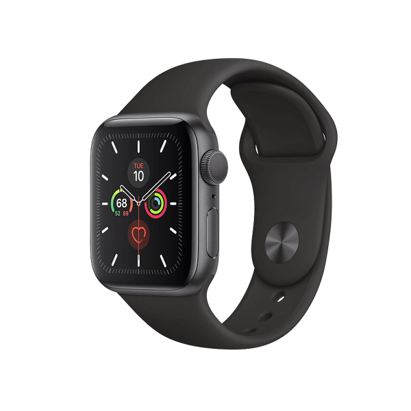 Refurbished Apple Watch Serie 5 | 40mm | Aluminium Spacegrau | Schwarzes Sportarmband | GPS | WiFi