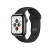 Refurbished Apple Watch Series 5 | 40mm | Titanium Spacegrau | Schwarzes Sportarmband | GPS | WiFi + 4G