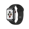 Refurbished Apple Watch Series 5 | 44mm | Titanium Spacegrau | Schwarzes Sportarmband | GPS | WiFi + 4G
