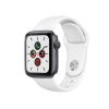 Refurbished Apple Watch Series 5 | 44mm | Aluminium Spacegrau | Weißes Sportarmband | GPS | WiFi + 4G