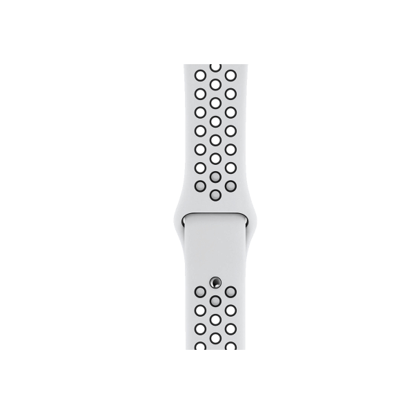 Refurbished Apple Watch Serie 5 | 44mm | Aluminium Silber | Weiß/Schwarzes Nike Sportarmband | GPS | WiFi + 4G