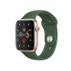 Refurbished Apple Watch Serie 5 | 44mm | Aluminiumgehäuse Gold | Grüne Sportband | GPS | W-lan