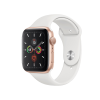 Refurbished Apple Watch Series 5 | 44mm | Aluminium Gold | Weiß sportarmband | GPS | WiFi + 4G