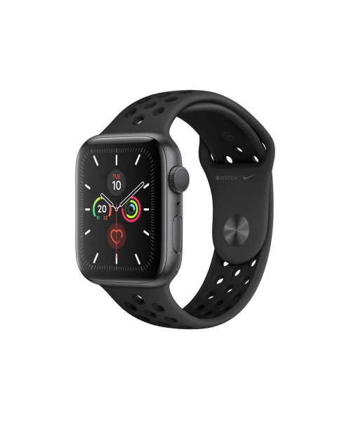 Refurbished Apple Watch Series 5 | 44mm | Aluminium Spacegrau | Schwarzes Nike Sportarmband | GPS | WiFi + 4G