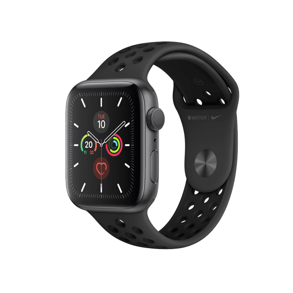 Refurbished Apple Watch Series 5 | 44mm | Aluminium Spacegrau | Schwarzes Nike Sportarmband | GPS | WiFi + 4G