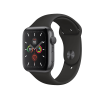 Refurbished Apple Watch Serie 5 | 44mm | Aluminium Spacegrau | Schwarzes Sportarmband | GPS | WiFi + 4G