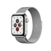 Refurbished Apple Watch Serie 5 | 44mm | Stainless Steel Silber | Silber Milanaiseband | GPS | WiFi + 4G