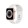 Refurbished Apple Watch Serie 6 | 40mm | Aluminium Gold | Weißes Sportarmband | GPS | WiFi + 4G