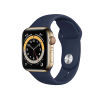 Refurbished Apple Watch Serie 6 | 40mm | Stainless Steel Gold | Deep Navy Sportarmband | GPS | WiFi + 4G | W1