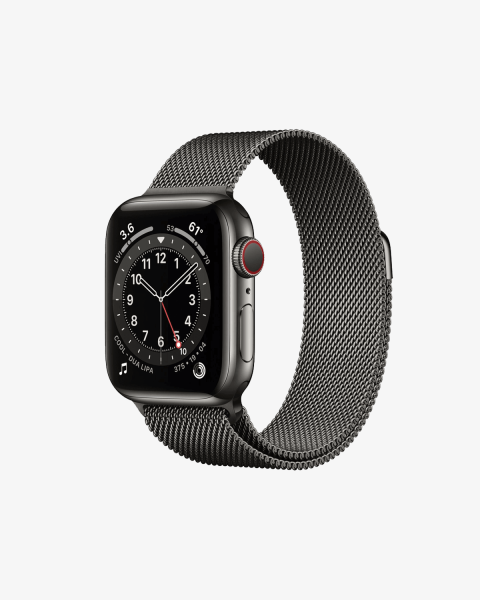 Refurbished Apple Watch Serie 6 | 40mm | Stainless Steel Graphit | Graphit Milanaiseband | GPS | WiFi + 4G