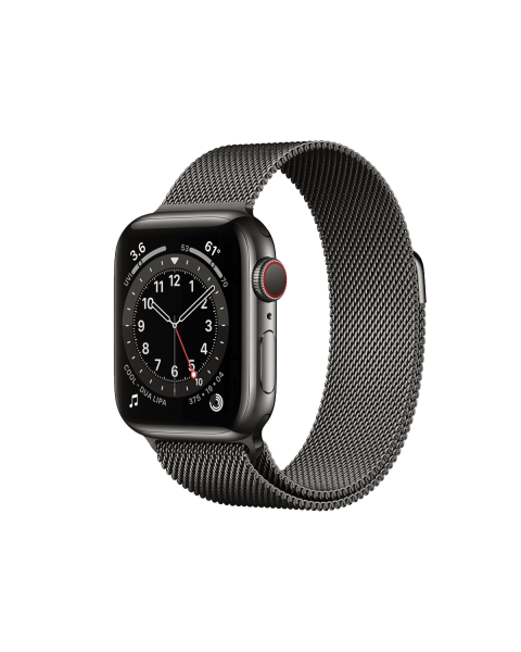 Refurbished Apple Watch Serie 6 | 40mm | Stainless Steel Graphit | Graphit Milanaiseband | GPS | WiFi + 4G