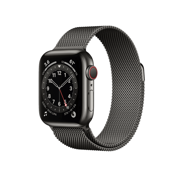 Refurbished Apple Watch Serie 6 | 40mm | Stainless Steel Graphit | Graphit Milanaiseband | GPS | WiFi + 4G