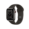 Refurbished Apple Watch Serie 6 | 40mm | Stainless Steel Graphit | Schwarzes Sportarmband | GPS | WiFi + 4G
