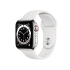 Apple Watch Series 6 | 40mm | Stainless Steel Case Zilver | Wit sportbandje | GPS | WiFi + 4G