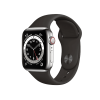 Apple Watch Series 6 | 40mm | Stainless Steel Case Zilver | Zwart sportbandje | GPS | WiFi + 4G