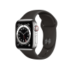 Refurbished Apple Watch Serie 6 | 40mm | Stainless Steel Silber | Schwarzes Sportarmband | GPS | WiFi + 4G