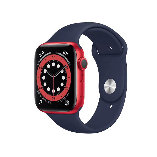 Refurbished Apple Watch Serie 6 | 44mm | Aluminium Rot | Deep Navy Sportarmband | GPS | WiFi