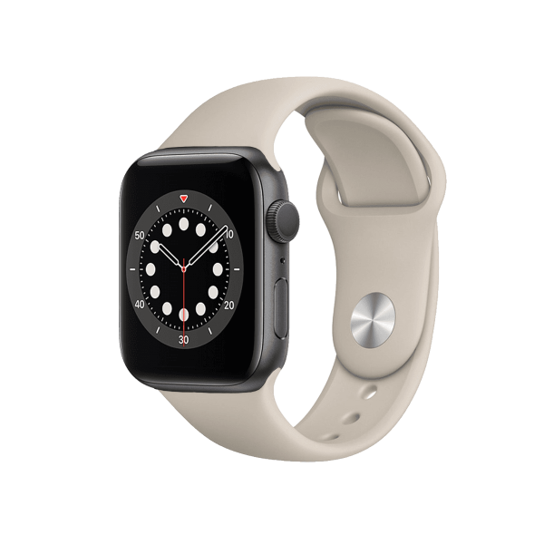 Refurbished Apple Watch Serie 6 | 44mm | Aluminium Spacegrau | Stone Sportarmband | GPS | WiFi + 4G