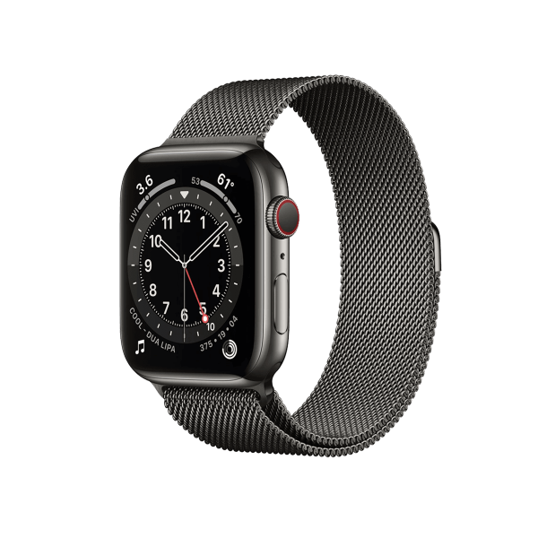 Refurbished Apple Watch Serie 6 | 44mm | Stainless Steel Graphit | Graphit Milanaiseband | GPS | WiFi + 4G