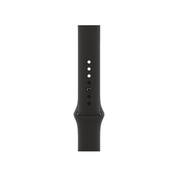 Refurbished Apple Watch Serie 6 | 44mm | Stainless Steel Graphit | Schwarzes Sportarmband | GPS | WiFi + 4G