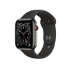 Refurbished Apple Watch Serie 6 | 44mm | Stainless Steel Graphit | Schwarzes Sportarmband | GPS | WiFi 