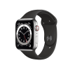 Refurbished Apple Watch Serie 6 | 44mm | Stainless Steel Silber | Schwarzes Sportarmband | GPS | WiFi + 4G