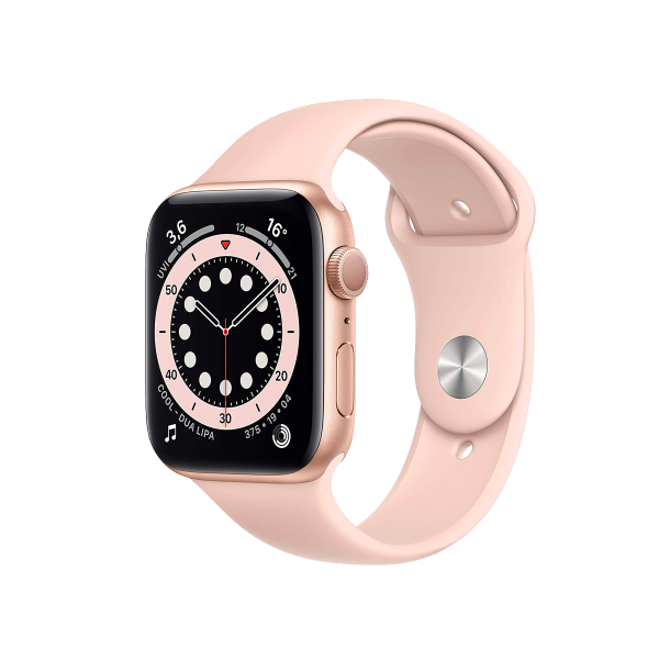 Refurbished Apple Watch Serie 6 | 44mm | Aluminium Gold | Rosa Sportarmband | GPS | WiFi