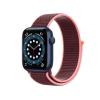 Refurbished Apple Watch Serie 6 | 44mm | Aluminum Blau | Plum Sport Loop | GPS | WiFi + 4G