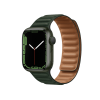 Refurbished Apple Watch Serie 7 | 41mm | Aluminium Grün | Grünes Leather Link | GPS | WiFi + 4G