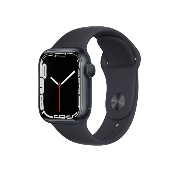Refurbished Apple Watch Serie 7 | 41mm | Aluminium Mitternachtsblau | Blaues Sportarmband | GPS | WiFi