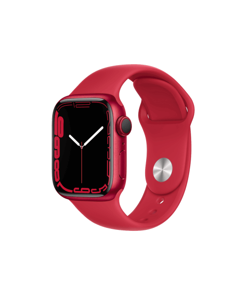 Refurbished Apple Watch Serie 7 | 41mm | Aluminium Rot | Rotes Sportarmband | GPS | WiFi + 4G