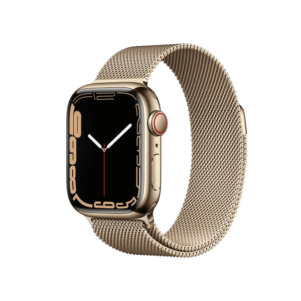 Refurbished Apple Watch Serie 7 | 41mm | Stainless Gold | Gold Milanaiseband | GPS | WiFi + 4G