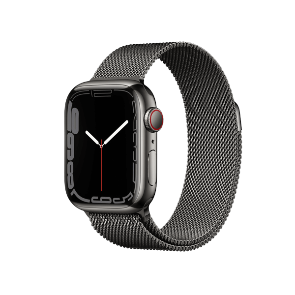 Refurbished Apple Watch Serie 7 | 41mm | Stainless Steel Graphit | Graphit Milanaiseband | GPS | WiFi + 4G