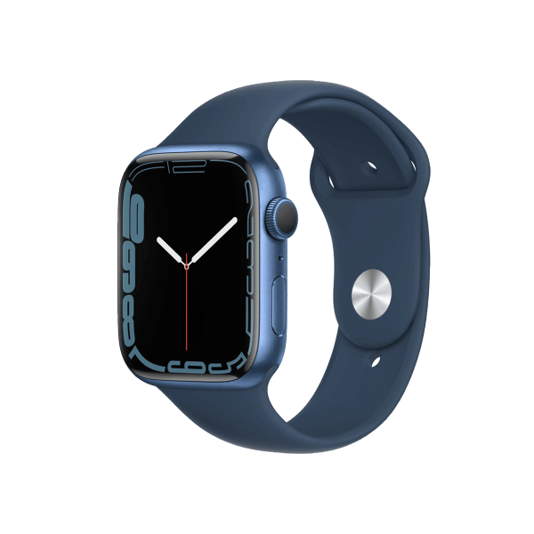 Refurbished Apple Watch Serie 7 | 45mm | Aluminium Blau | Blaues Sportarmband | GPS | WiFi + 4G