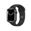 Refurbished Apple Watch Serie 7 | 45mm | Aluminium Mitternachtsblau | Schwarzes Sportarmband | GPS | WiFi + 4G