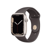 Apple Watch Series 7 | 45mm | Aluminium Case Sterrenlicht Wit | Bruin sportbandje | GPS | WiFi + 4G
