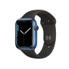 Refurbished Apple Watch Serie 7 | 45mm | Aluminium Blau | Schwarzes Sportarmband | GPS | WiFi + 4G